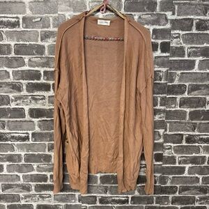Luca + Grae knit cardigan sweater buttons open front brown